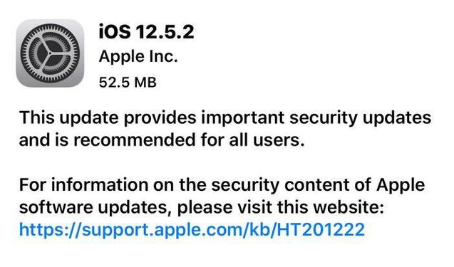 日土苹果手机维修分享iOS12.5.2发布，建议所有老苹果用户安装 